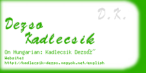 dezso kadlecsik business card